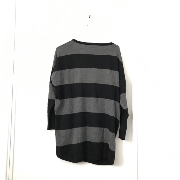 Joie Black and Gray Stripe Three Quarter Sleeves - Picture 7 of 8
